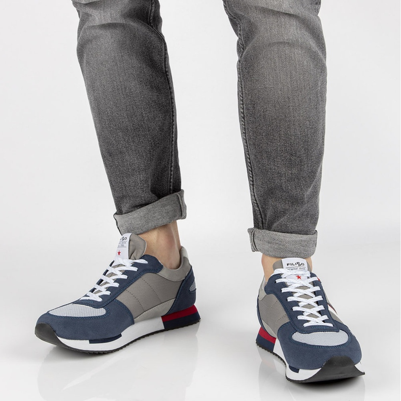 Boty Filippo MSP2129 / 21 Nv Gr šedá námořnická modrá 2