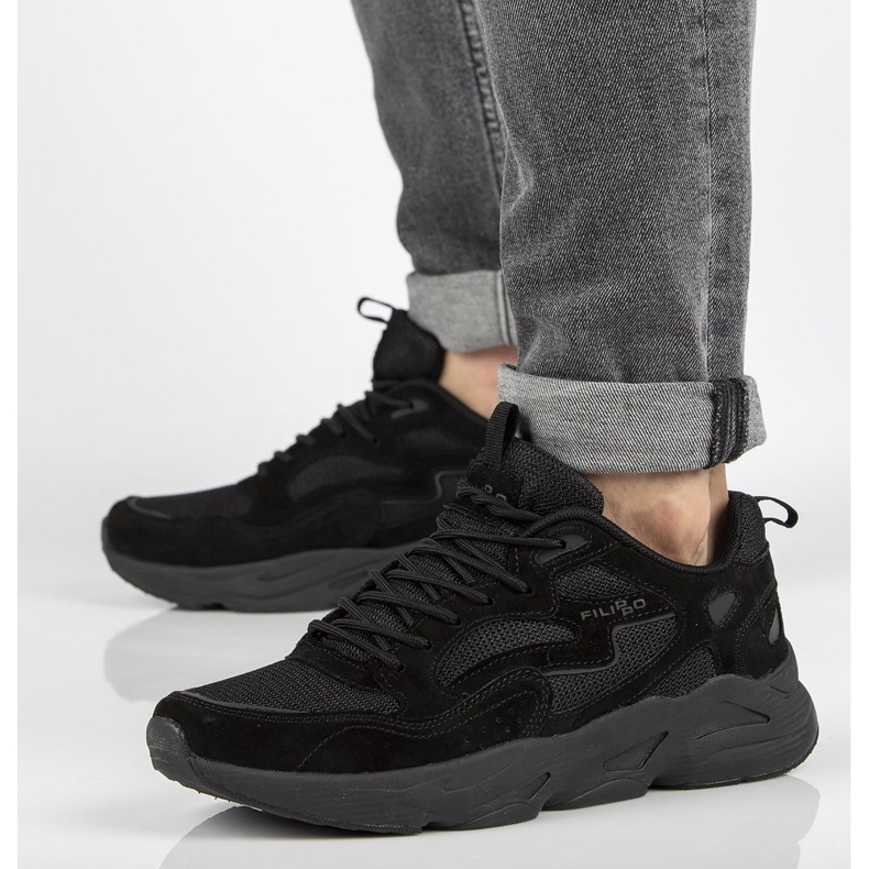 Kožené tenisky Filippo MSP2116 / 21 Bk černé černá 1