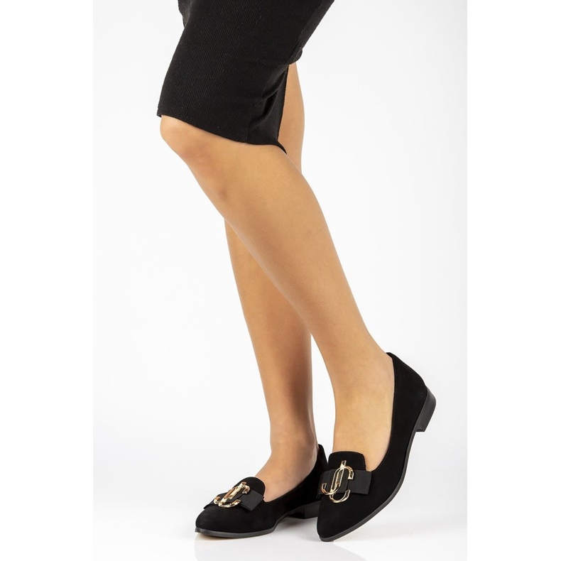 Kožené mokasíny Filippo 2588 černý semiš černá 2