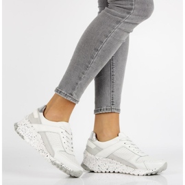 Kožené tenisky Filippo DP2008 / 21 Wh bílé bílý 1