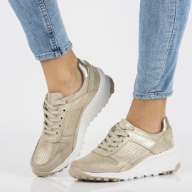 Kožené tenisky Filippo DP2008 / 21 Go golden zlatý 1 Kožené tenisky Filippo DP2008 / 21 Go golden zlatý 1