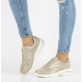 Kožené tenisky Filippo DP2156 / 21 Go zlaté zlatý 1 Kožené tenisky Filippo DP2156 / 21 Go zlaté zlatý 1