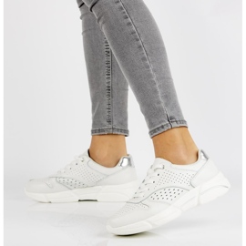 Kožené tenisky Filippo DP2156 / 21 Wh bílé bílý 1 Kožené tenisky Filippo DP2156 / 21 Wh bílé bílý 1