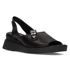 Černé sandály na klínku Filippo DS2355 / 21 Bk černý 1