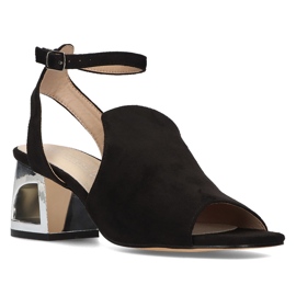 Černé sandály na podpatku Filippo DS2107 / 21 Bk černá 1