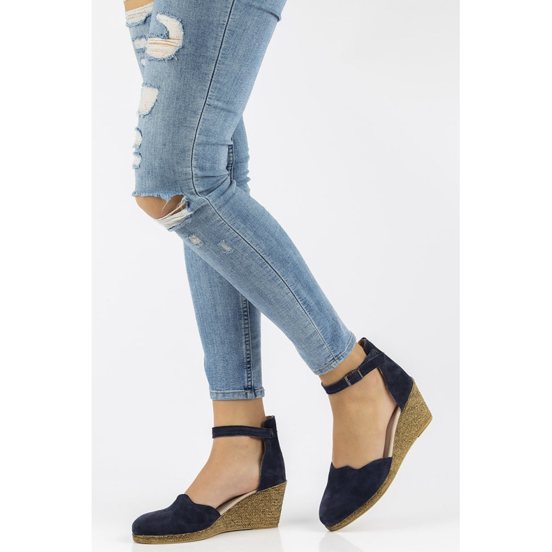 Kožené sandály Filippo DS1394 / 21 Nv tmavě modrá námořnická modrá 2