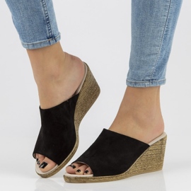 Kožené pantofle Filippo DK2143 / 21 Bk černé černá 2