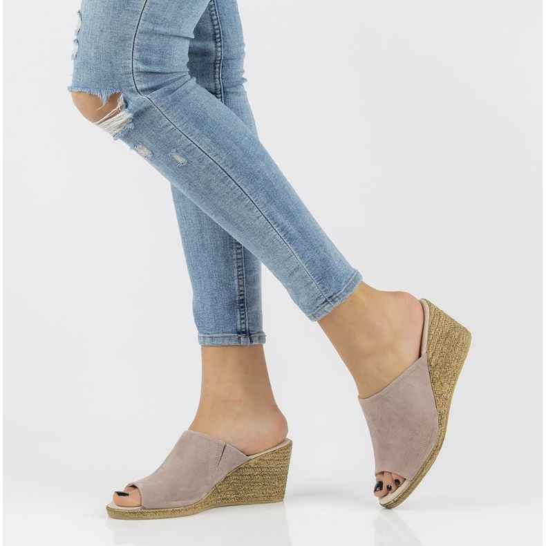 Kožené pantofle Filippo DK2143 / 21 Sd vřes-béžové vícebarevný růžový 1