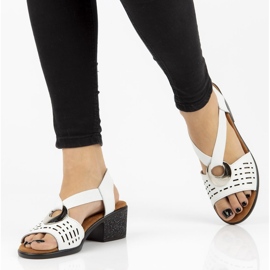 Kožené sandály Filippo DS2308 / 21 Wh bílé bílý 1 Kožené sandály Filippo DS2308 / 21 Wh bílé bílý 1