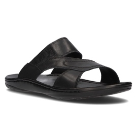 Kožené pánské pantofle Filippo MK2304 / 21 Bk černé černá 1