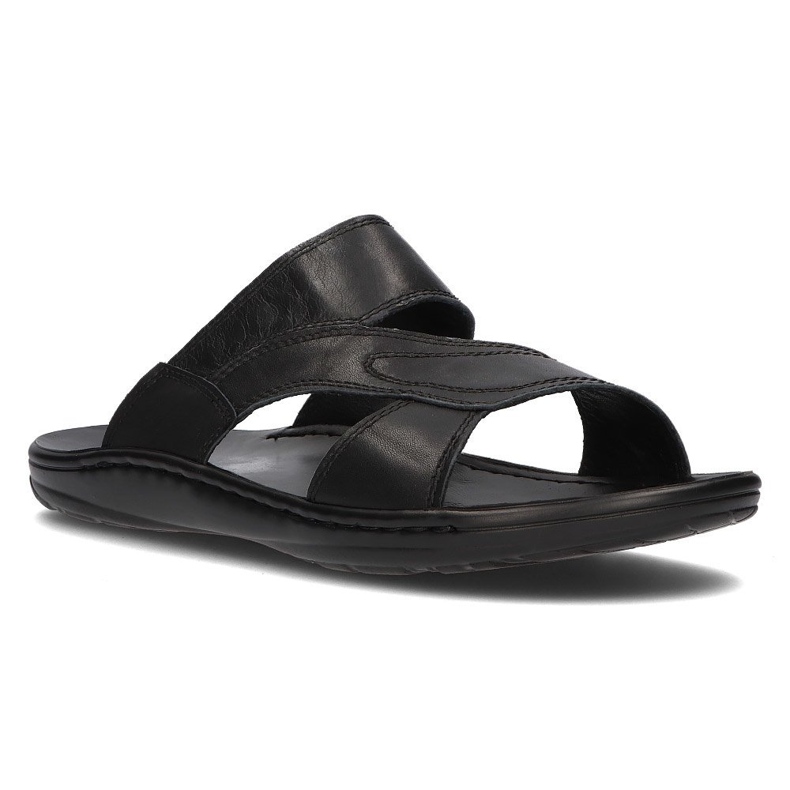 Kožené pánské pantofle Filippo MK2304 / 21 Bk černé černá 1