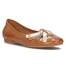 Kožené baleríny Filippo 01358 červené hnědý 1