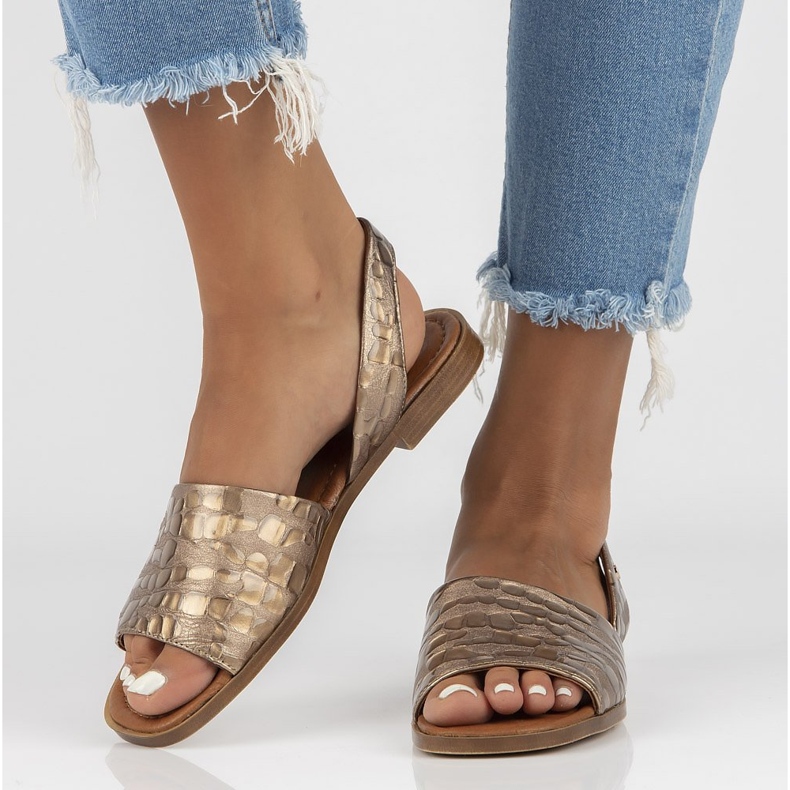 Kožené sandály Filippo 40215 taupe hnědý 2