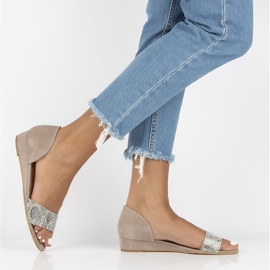 Kožené sandály Filippo 01971-56 / 00-5 béžové béžový 1