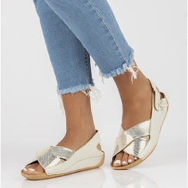 Kožené sandály Filippo 00994-37 / 00-5 ecru 1