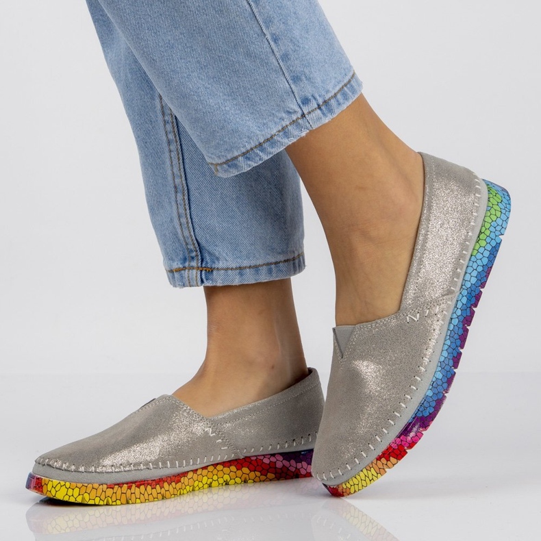 Kožené boty Filippo DP1213 / 21 Si stříbrná stříbrný 2