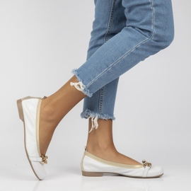 Kožené baleríny Filippo 100 bílé bílý 1