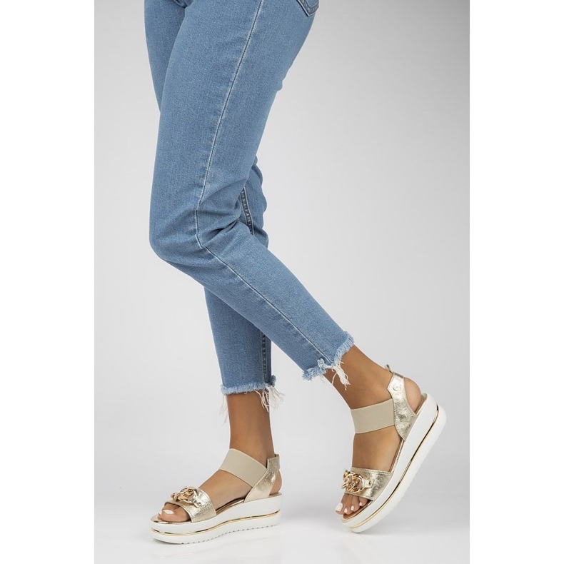 Kožené sandály Filippo 104 gold zlatý 2