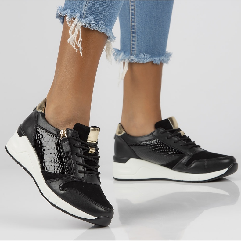 Kožené tenisky Filippo DP2052 / 21 Bk černé černá 2