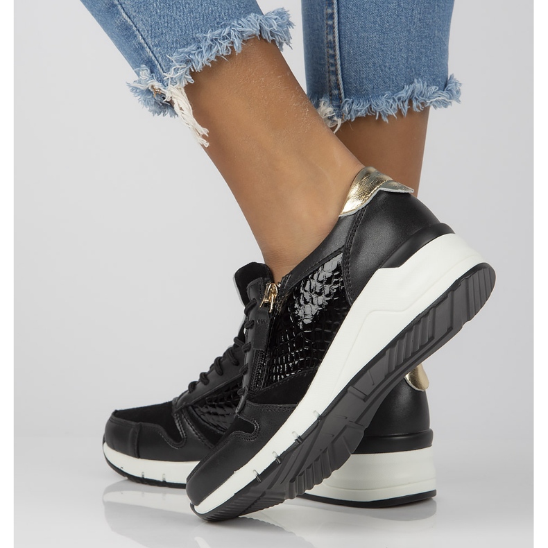 Kožené tenisky Filippo DP2052 / 21 Bk černé černá 1