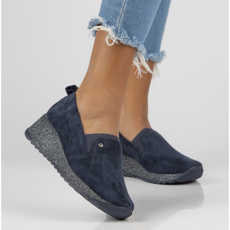 Kožené tenisky Filippo DP1500 / 21 Nv tmavě modrá námořnická modrá 1