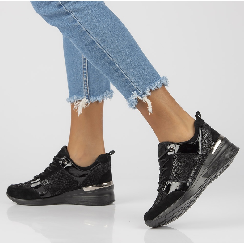 Kožené tenisky Filippo DP3170 / 21 Bk černé černá 1