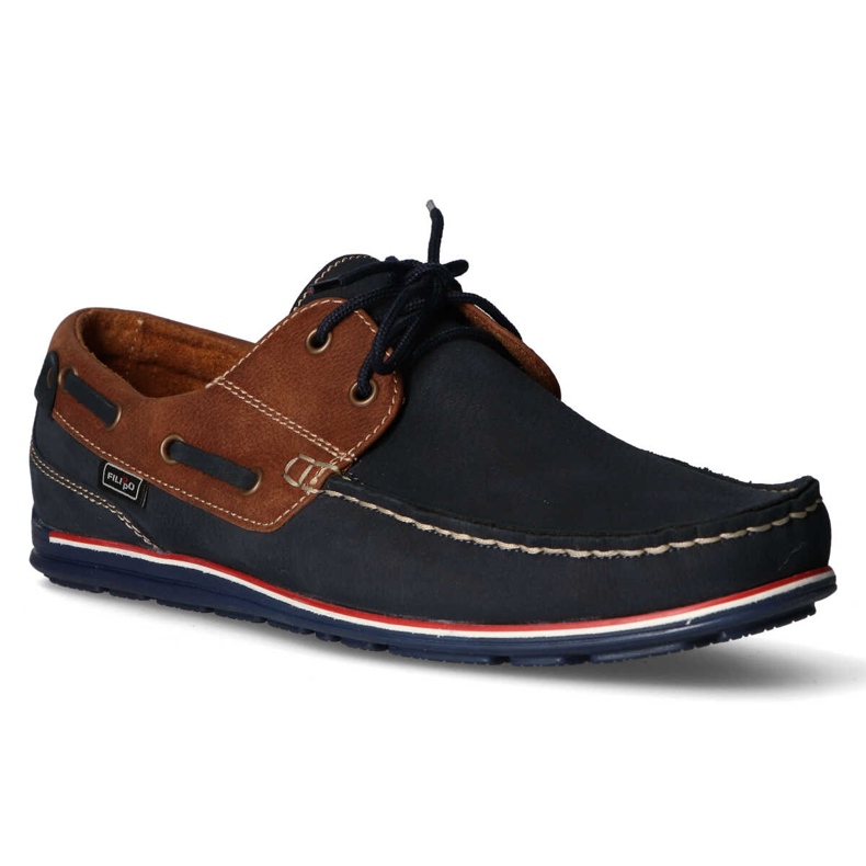 Loafers Filippo 1774 K Granat + Hnědý nubuk námořnická modř 1