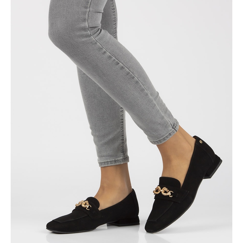 Kožené mokasíny Filippo 05313 černé černá 1