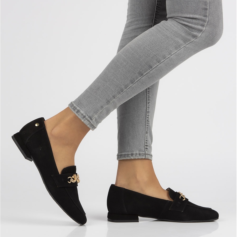 Kožené mokasíny Filippo 05313 černé černá 2