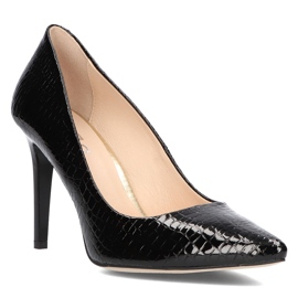 Kožené lodičky Filippo 1555 Black černý 1