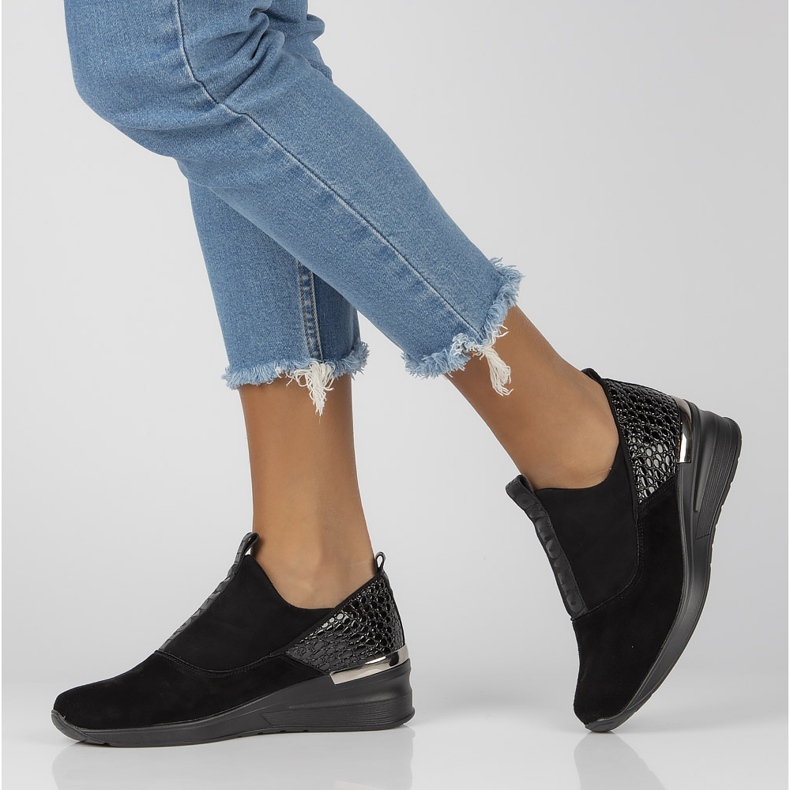 Kožené tenisky Filippo DP1689 / 22 Bk Bk Black černá 1