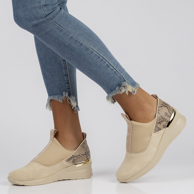 Kožené tenisky Filippo DP1689 / 22 Be beige béžový 1