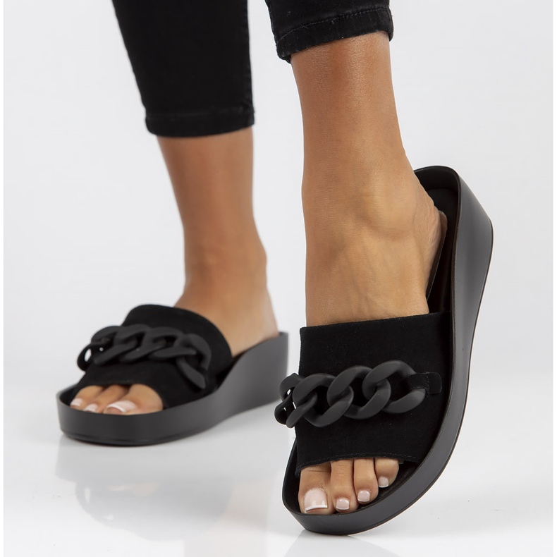 Kožené pantofle Filippo DK3593 / 22 Bk černé černá 1