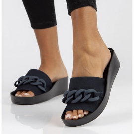 Kožené pantofle Filippo DK3593 / 22 Nv tmavě modrá námořnická modrá 2