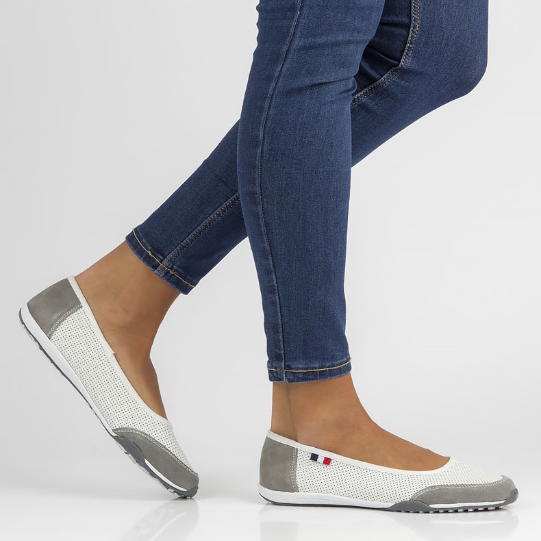 Kožené boty Filippo DP142 / 22 Wh Gr bílo-šedé bílý šedá 1