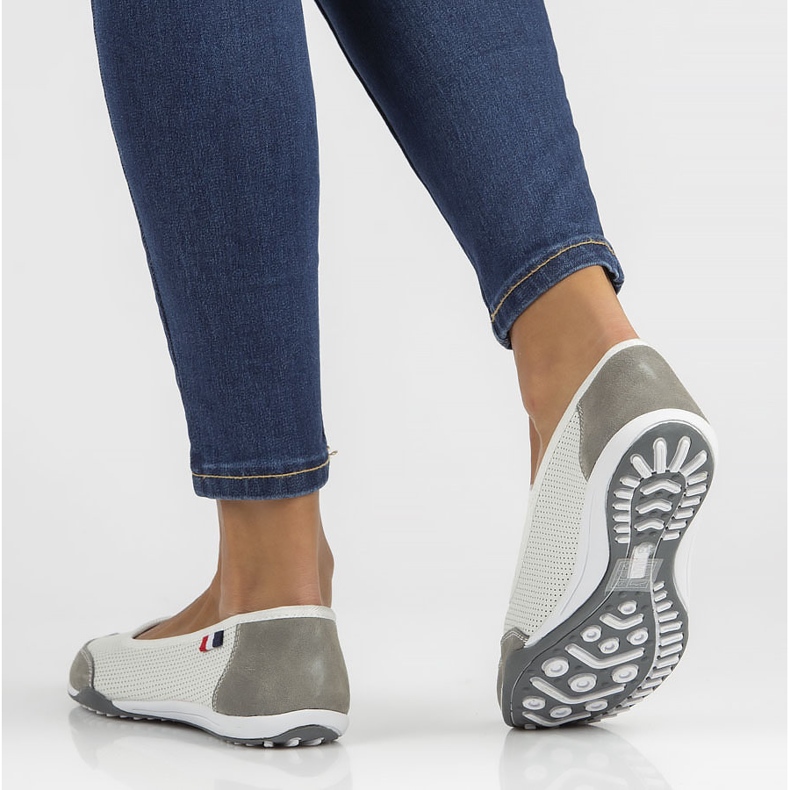 Kožené boty Filippo DP142 / 22 Wh Gr bílo-šedé bílý šedá 2