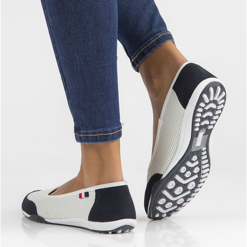 Kožené boty Filippo DP142 / 22 Wh Nv bílá a tmavě modrá bílý námořnická modrá 2