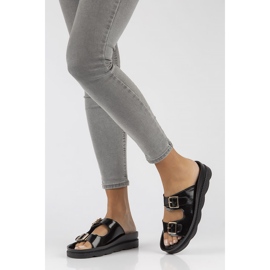 Kožené pantofle Filippo DK3599 / 22 Bk černé černá 1