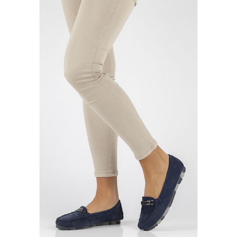 Kožené mokasíny Filippo DP1202 / 22 Nv tmavě modrá námořnická modrá 1