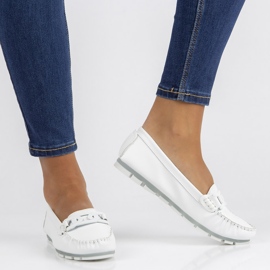 Kožené mokasíny Filippo DP3629 / 22 Wh bílé bílý 1