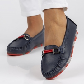 Kožené mokasíny Filippo DP3613 / 22 Nv Rd tmavě modrá námořnická modrá 1