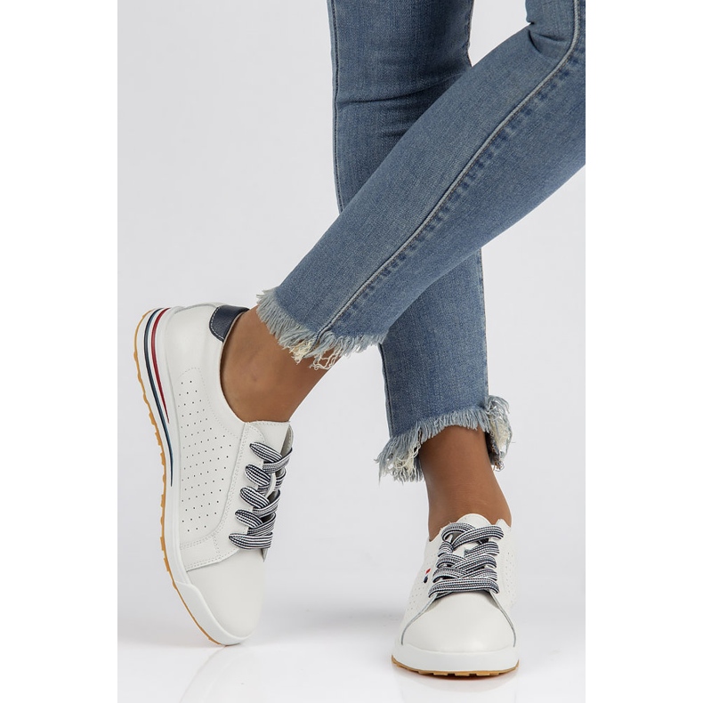 Kožené boty Filippo DP3509 / 22 Wh bílé bílý 2