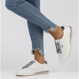 Kožené boty Filippo DP3509 / 22 Wh bílé bílý 1