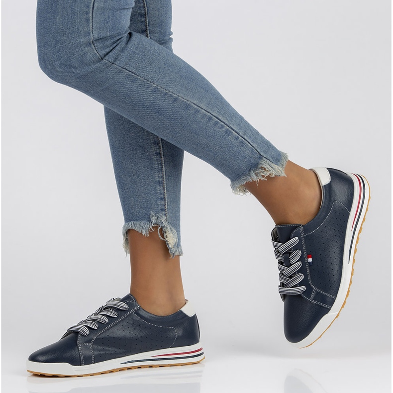 Kožené boty Filippo DP3509 / 22 Nv tmavě modrá námořnická modrá 1