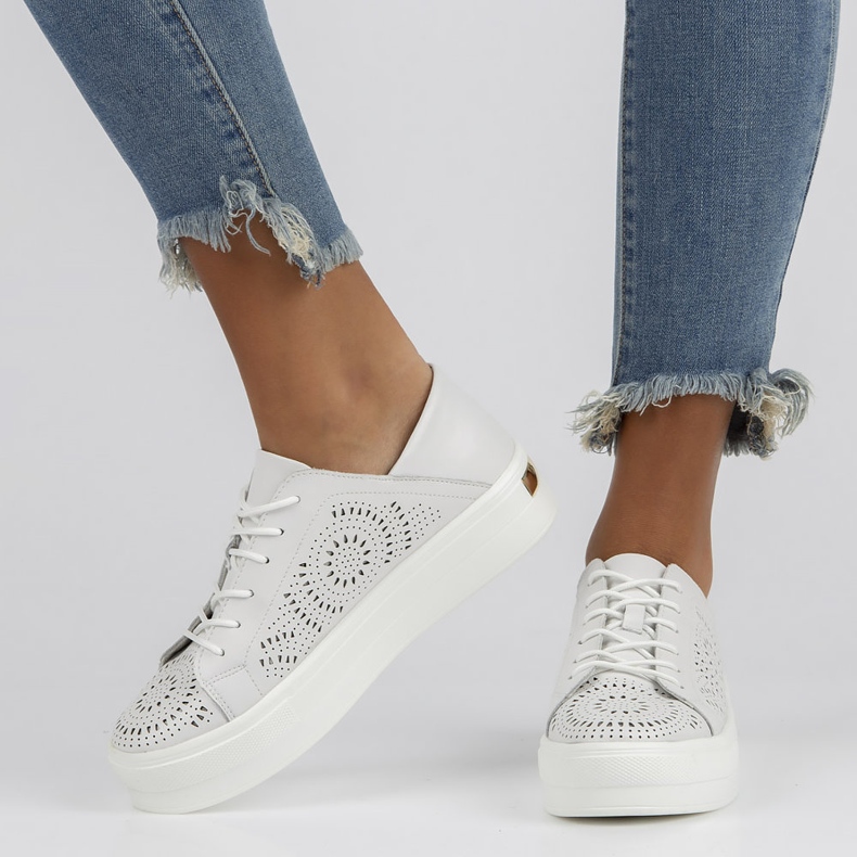 Kožené boty FILIPPO DP3529 / 22 Wh bílé bílý 2