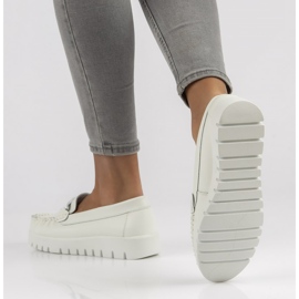 Kožené mokasíny Filippo DP3334 / 22 Wh bílé bílý 1