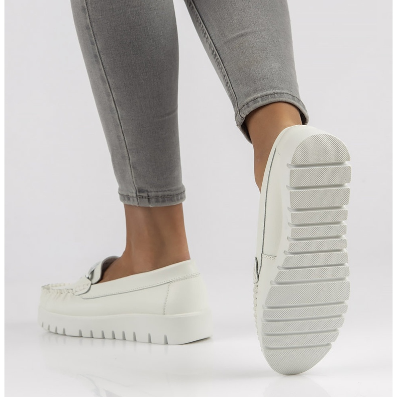 Kožené mokasíny Filippo DP3334 / 22 Wh bílé bílý 1