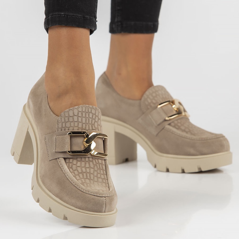 Kožené boty Filippo 20097 Taupe šedá 2