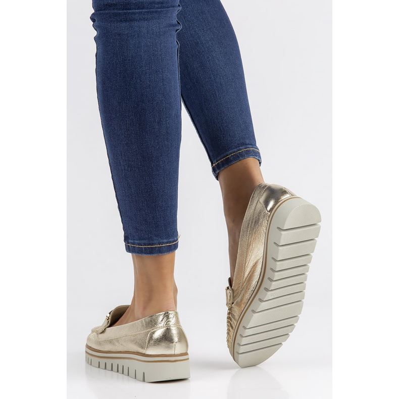 Kožené mokasíny Filippo 10134 zlaté zlatý 2