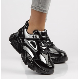 Kožené tenisky Filippo BJ1848-SP stříbrné černá stříbrný 1